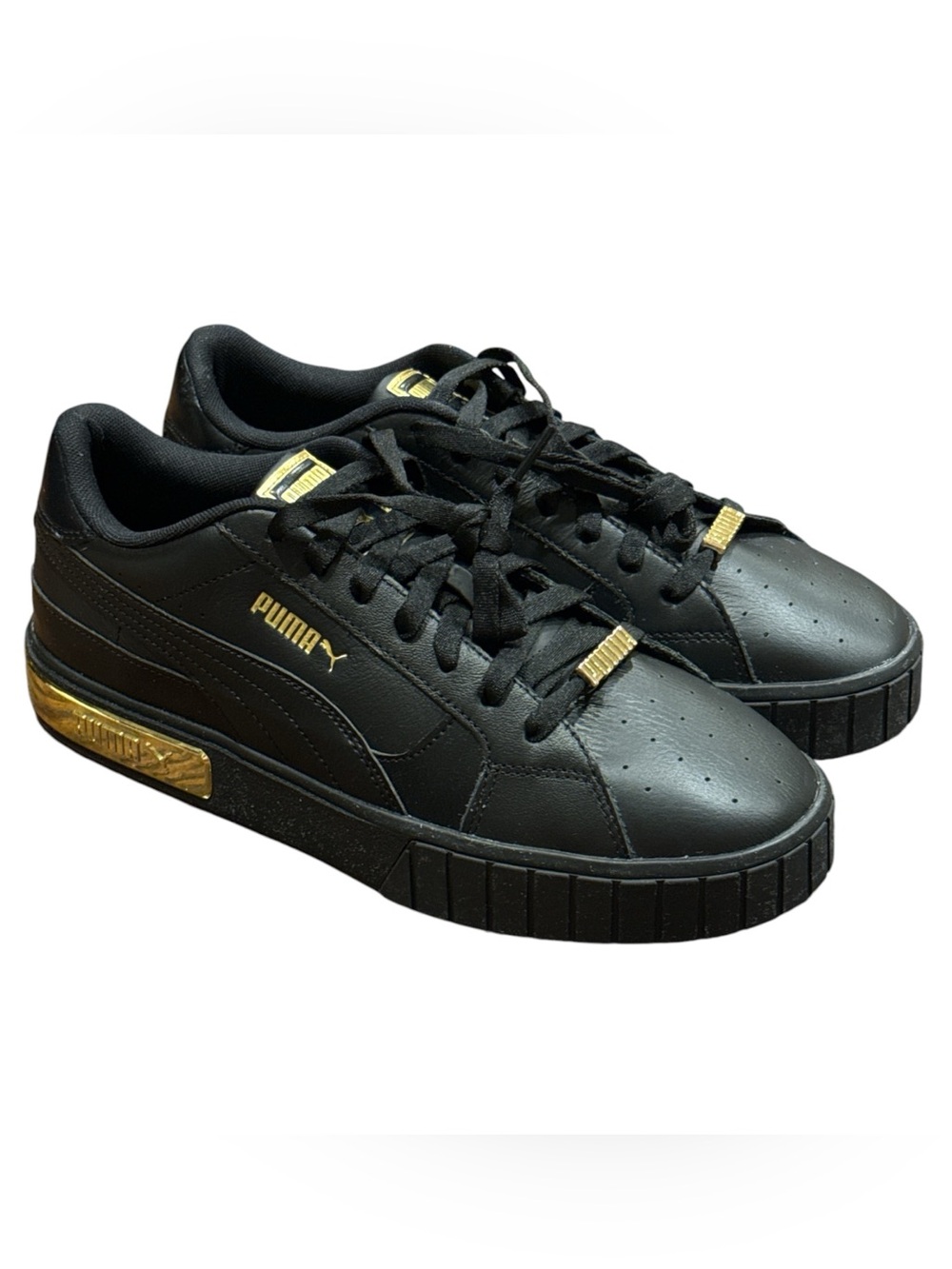 Puma Cali Star Metallic Black wGold Accents Sneakers Women's Size 11 (380219-02)